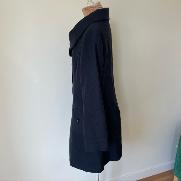 Anthropologie Twinkle by Wenlan 100% Wool Blue Stand Collar Over Coat EUC Size 2 - Picture 3 of 10